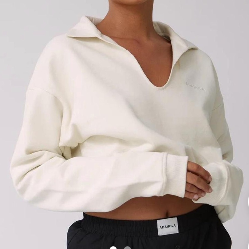 Adanola Cream Quarter-Zip Sweatshirt